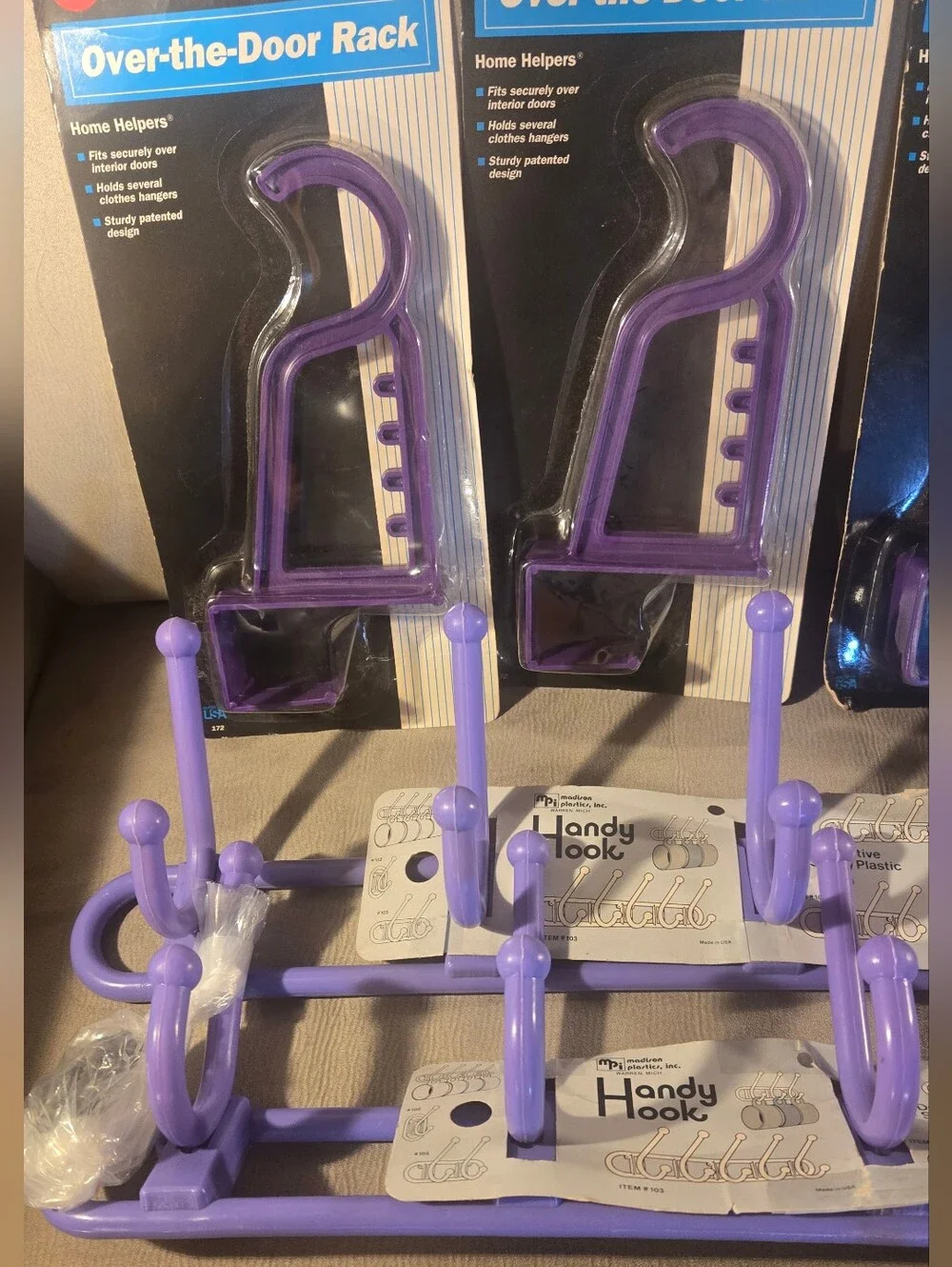 Selfix Purple Over-the-Door Hooks & Racks, Handy Hook Bundle